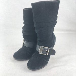 Dr. Scholl's Black Suede Wedge boots- size 6